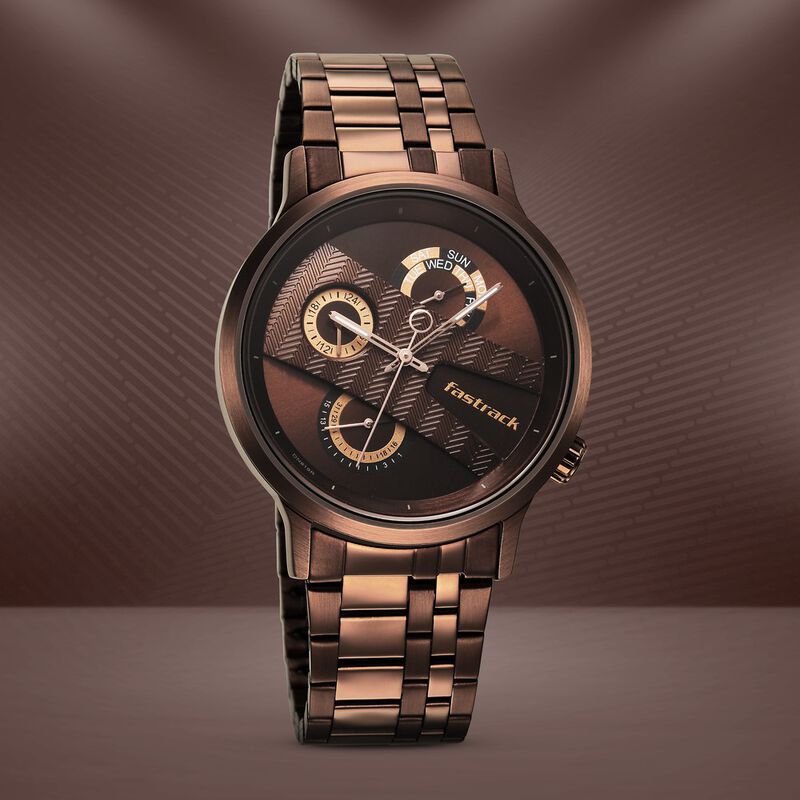 Fastrack NS3301QM01 & NS3301QM02 Exuberant Quartz Multifunction Dial Stainless Steel Strap Watch